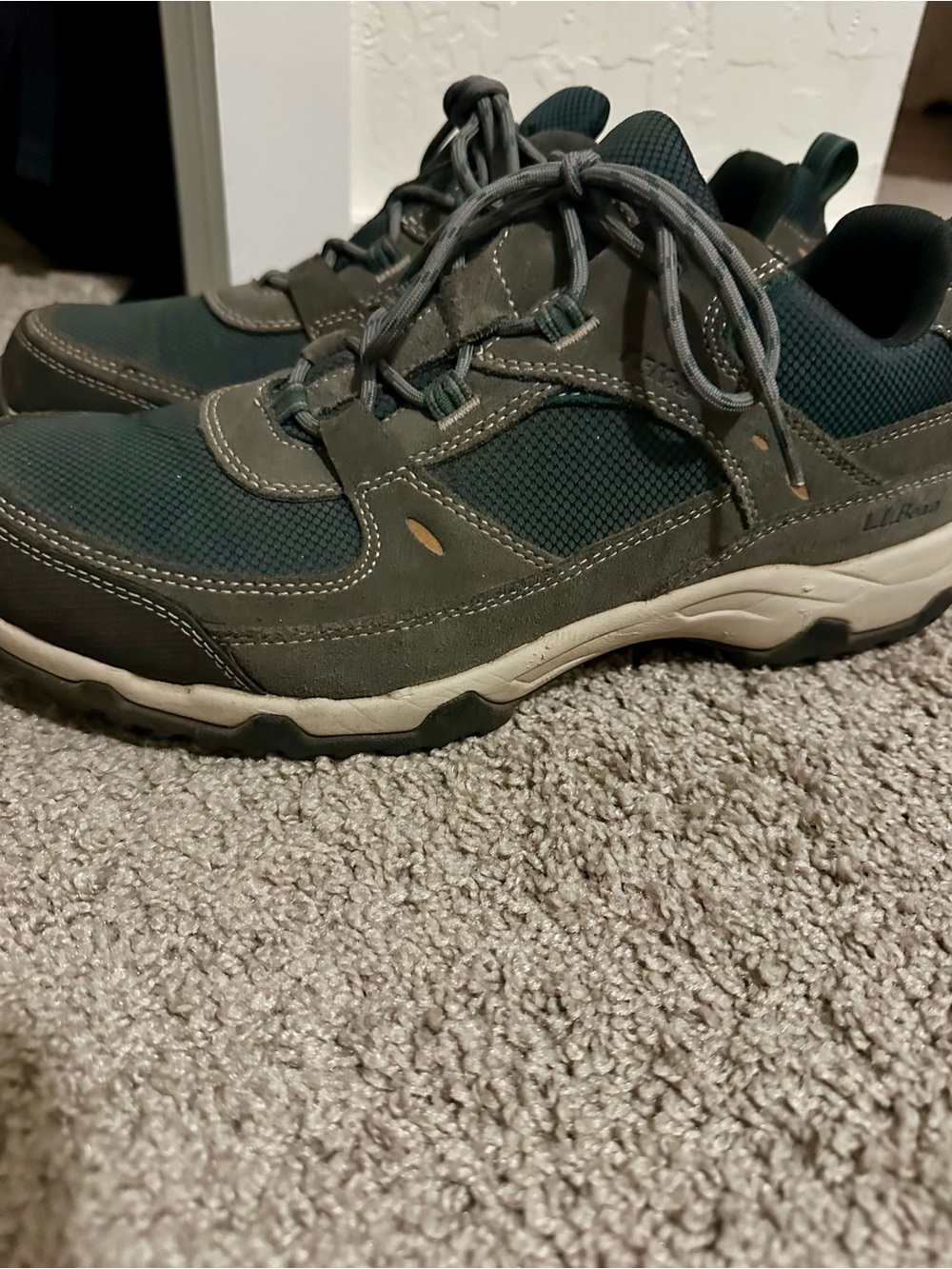 L.L. Bean Men's Forest Green and Gray Trail Sneakers